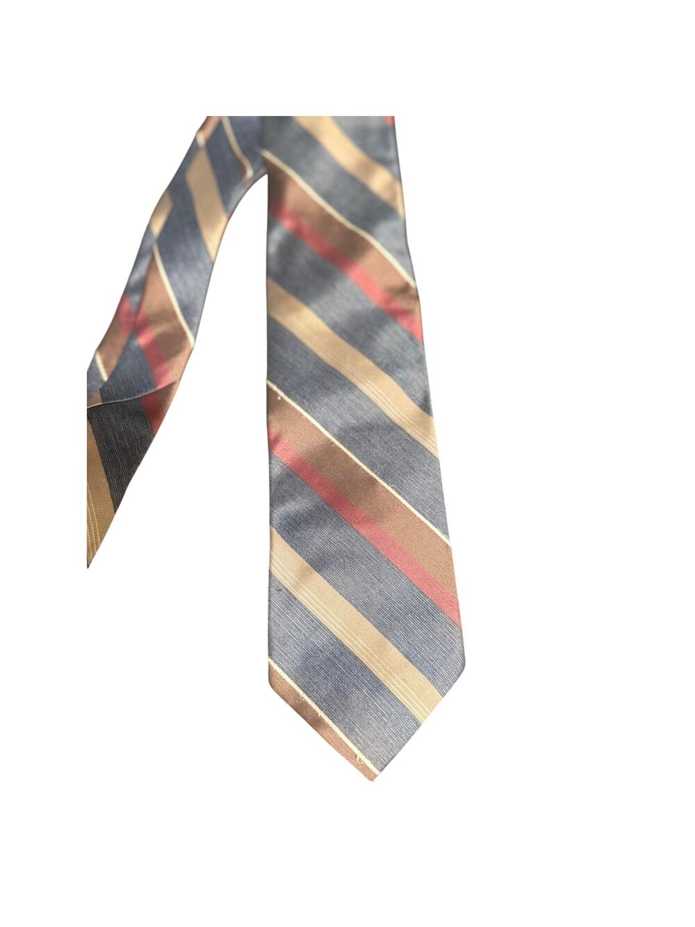 Vintage Gallaria Collection by Damon Men's Red & Blue Striped Necktie